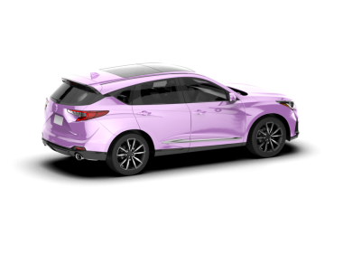 Beyaz arka planda izole edilmiş modern pembe lüks araba.