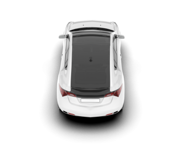 Modern araba arka planda izole edilmiş. 3D görüntüleme - illüstrasyon