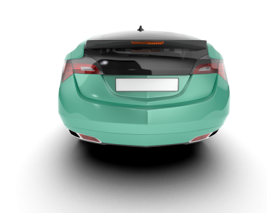 Modern kompakt araba beyazda izole edildi