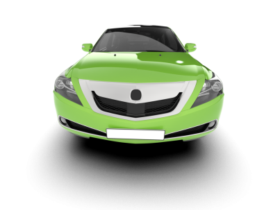 yeşil araba beyaz arka planda izole edildi