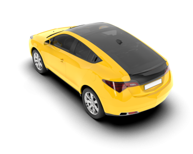 modern sarı araba yan görünümü