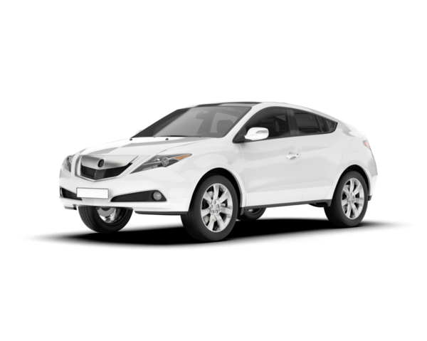 Beyaz arka planı olan beyaz, modern bir araba. 3d oluşturma