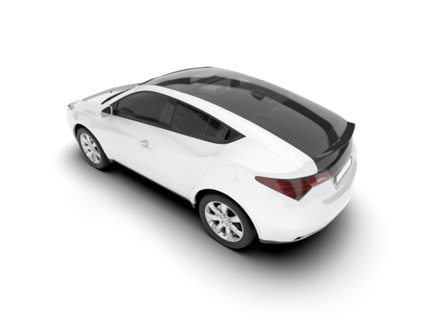 Modern araba beyaz arka planda izole edilmiş. 3d illüstrasyon