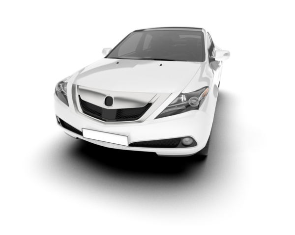 Beyaz arka planda modern lüks beyaz araba. 3d oluşturma.