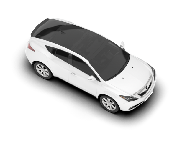 Modern lüks araba, beyaz bir 3 boyutlu görüntüde izole edilmiş.