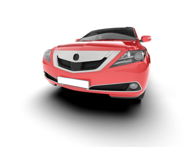 Beyaz arka planda kırmızı araba, yan görüş. 3d oluşturma