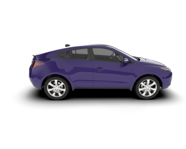 beyaz arkaplanda mor modern araba