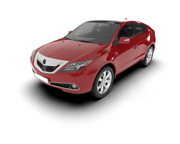 Beyaz arka planda modern kırmızı araba. 3d oluşturma