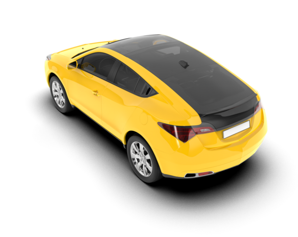 modern sarı araba yan görünümü
