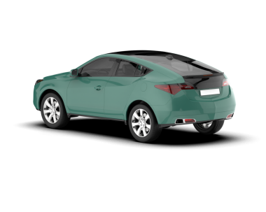 Modern araba arka planda izole edilmiş. 3D görüntüleme - illüstrasyon