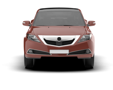 Beyaz arka plan üzerinde izole kırmızı modern otomobil