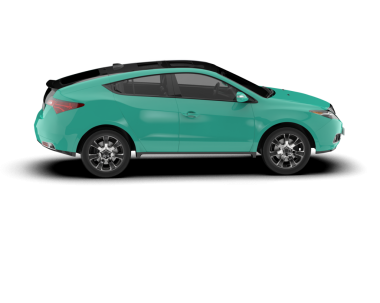 Yeşil modern araba beyaz arka planda izole edilmiş. yan görünüm, 3 boyutlu görüntüleme