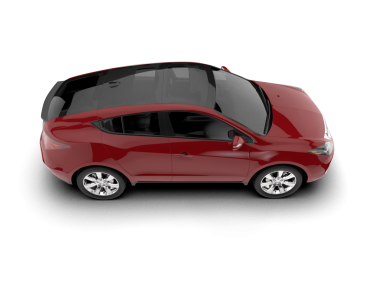 Yan manzaralı kırmızı spor araba. Beyaz arka planda izole edilmiş. 3d oluşturma.