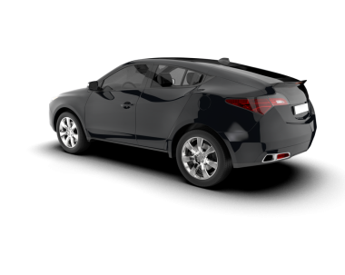 Araba modern, beyaz arka planda. 3d illüstrasyon