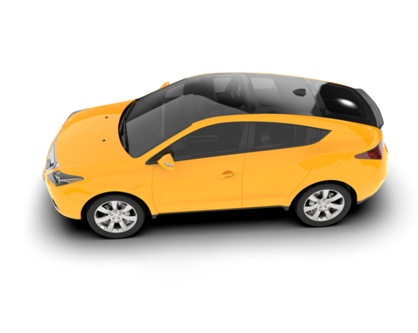 beyaz zemin üzerine sarı spor araba