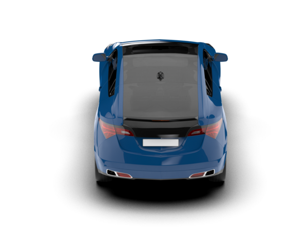 Modern araba arka planda izole edilmiş. 3D görüntüleme - illüstrasyon