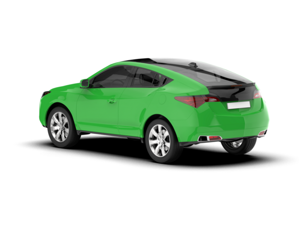 uzun gölgeli modern yeşil araba - 3 boyutlu illüstrasyon