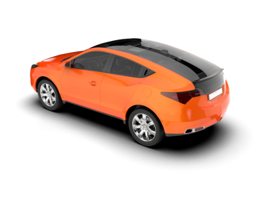 Modern araba beyaz arka planda izole edilmiş. 3d illüstrasyon