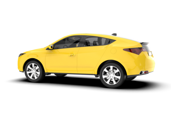 Modern araba arka planda izole edilmiş. 3d oluşturma