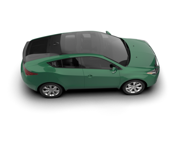 modern kompakt araba gölgeli beyaz arkaplanda izole edildi - arka görünüm, yan görünüm