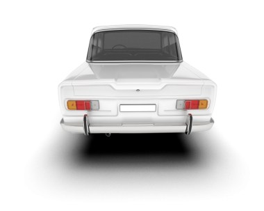 Gri arka planda beyaz araba izole edildi.