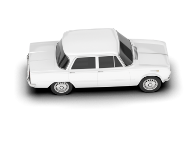 Beyaz arka planda izole edilmiş beyaz antika bir araba. 3d oluşturma