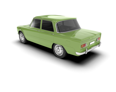 Klasik yeşil araba yan görünümü.