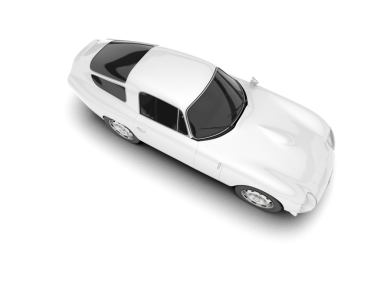 Beyaz bir arabanın 3 boyutlu görüntüsü