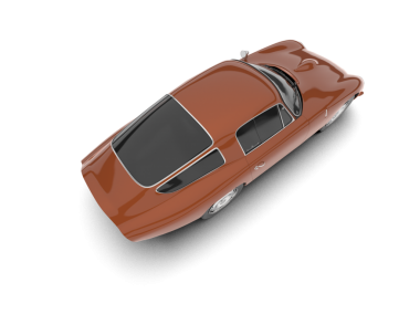 Siyah arka planda bir araba. 3d illüstrasyon