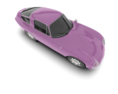 Beyaz arka plan üzerinde pembe araba.