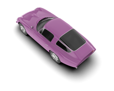 Mor araba beyaz arka planda izole edilmiş. 3d illüstrasyon.