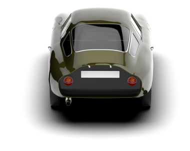 beyaz arkaplanda izole edilmiş bir araba