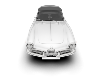 Eski bir arabanın 3 boyutlu görüntüsü. yüksek hızlı araba beyaz arkaplanda izole edildi