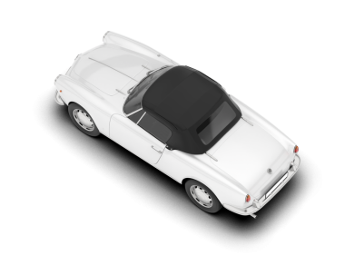 Beyaz arka plandaki araba, izole edilmiş.