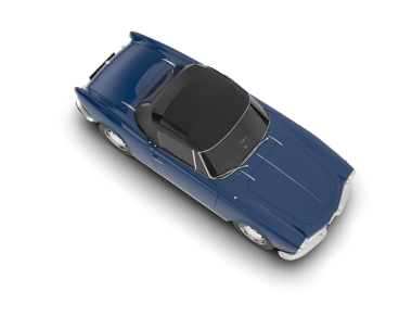 Siyah bir arka planda izole edilmiş modern jenerik bir arabanın 3 boyutlu görüntüsü..