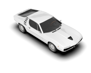 Modern araba beyaz arka planda 3D model. 3d oluşturma