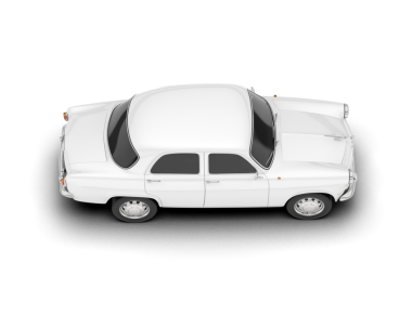 Beyaz arkada izole edilmiş beyaz araba.