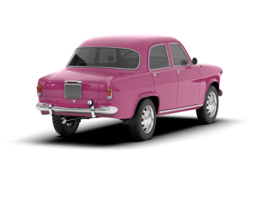 Pembe klasik araba. 3d oluşturma