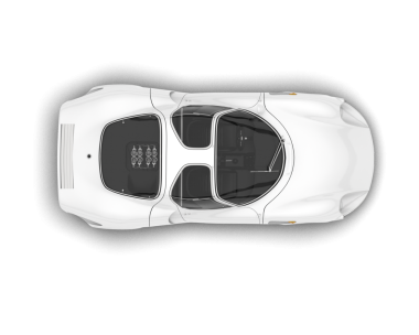 Siyah arka planda beyaz bir arabanın 3 boyutlu canlandırması