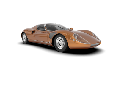 Beyaz arka planda izole edilmiş bir arabanın 3 boyutlu resmi