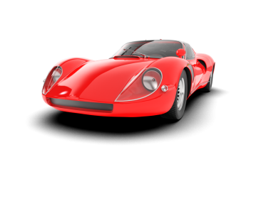 beyaz zemin üzerine kırmızı spor araba