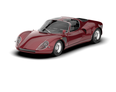 Beyaz arka plan üzerinde izole kırmızı spor araba