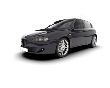 Gri arkaplanda modern kompakt araba izole edildi