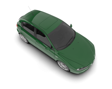 Modern bir arabanın 3 boyutlu görüntüsü izole edilmiş.