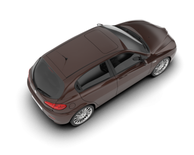 Beyaz arka planda bir araba. 3d oluşturma