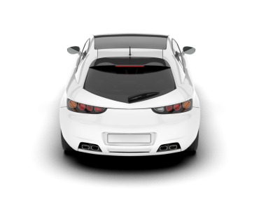 beyaz spor araba arka görünümü.