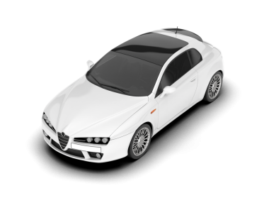 - Araba. Modern araba. Beyaz ve siyah araba. Arabanın 3 boyutlu modeli..