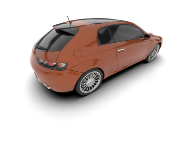 beyaz arka planda modern araba