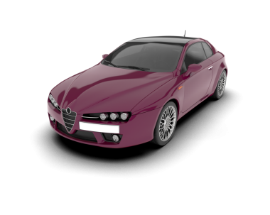 Modern araba beyaz arka planda izole edilmiş. 3d illüstrasyon