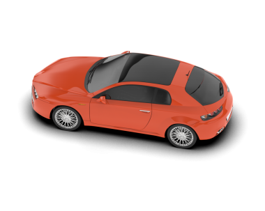 Beyaz arka planda modern kompakt araba. 3d illüstrasyon